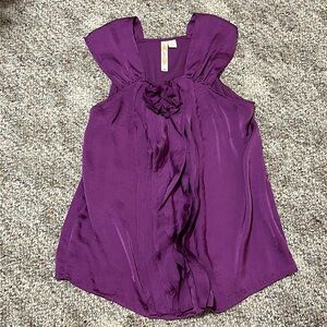 Adiva size small beautiful purple sleeveless top with ruffles!